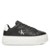 Calvin Klein Jeans Сникърси Bold Flatf Low Lace Lth YW0YW01878 Черен за Жени цена
