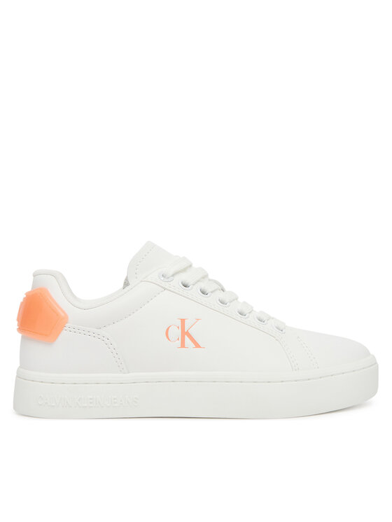 Calvin Klein Jeans Сникърси Classic Cupsole Ru Patch Lth Wn YW0YW01845 Бял за Жени цена