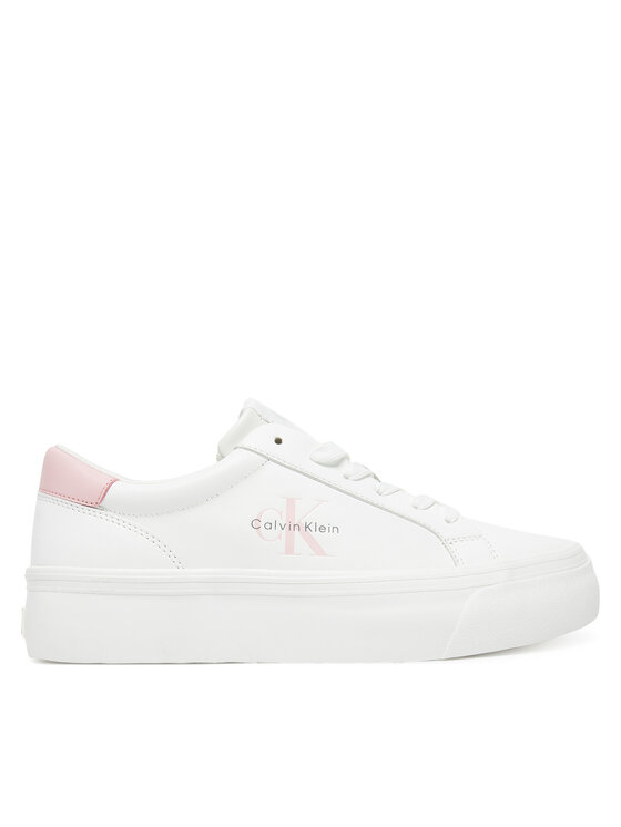 Calvin Klein Jeans Сникърси Vulc Flatf Lth Logo Tag YW0YW01873 Бял за Жени цена