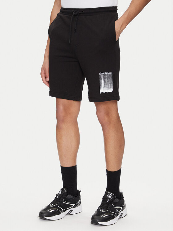 Calvin Klein Jeans Спортни шорти Brush Stroke J30J327528 Черен Regular Fit за Мъже цена