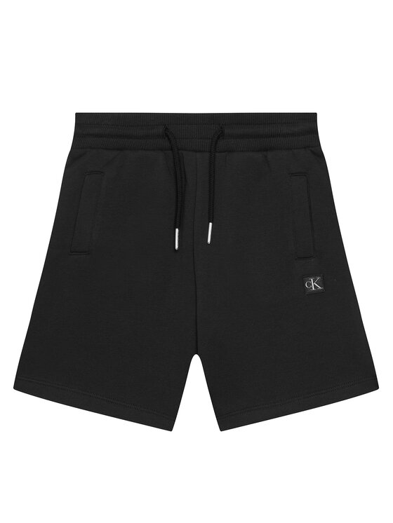 Calvin Klein Jeans Спортни шорти Mini Badge IU0IU00704 M Черен Regular Fit за Бебета цена