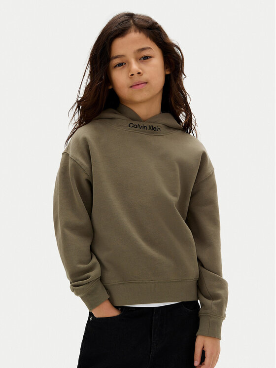 Calvin Klein Jeans Суитшърт Embro Logo IB0IB02525 D Зелен Relaxed Fit за Момчета цена