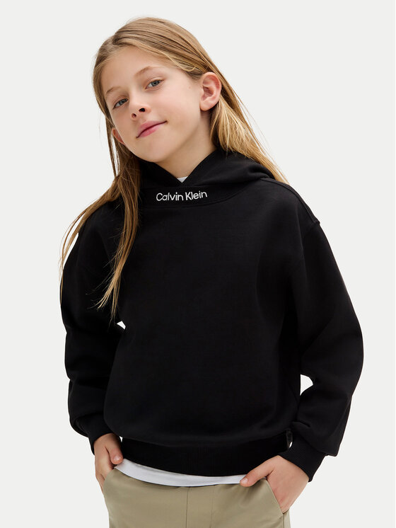 Calvin Klein Jeans Суитшърт Embro Logo IB0IB02525 D Черен Relaxed Fit за Момчета цена
