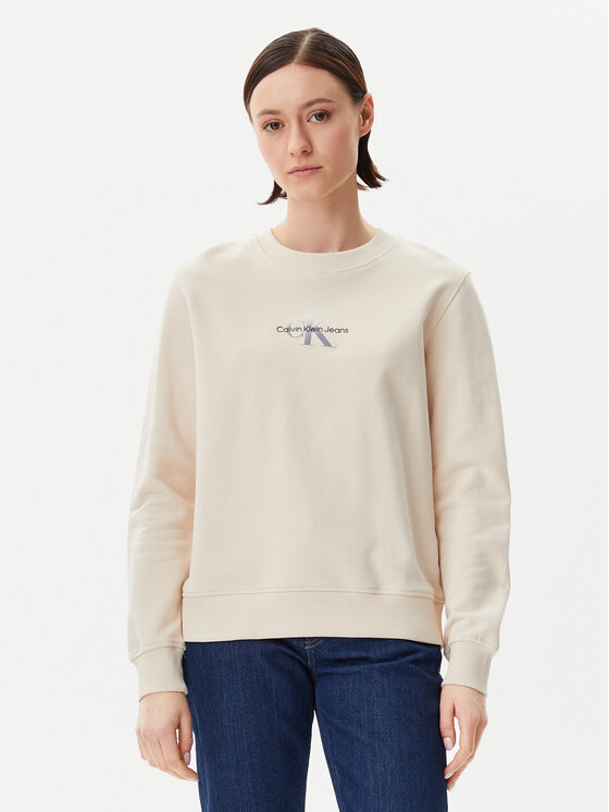 Calvin Klein Jeans Суитшърт Gradient Monologo J20J225360 Бежов Regular Fit за Жени цена