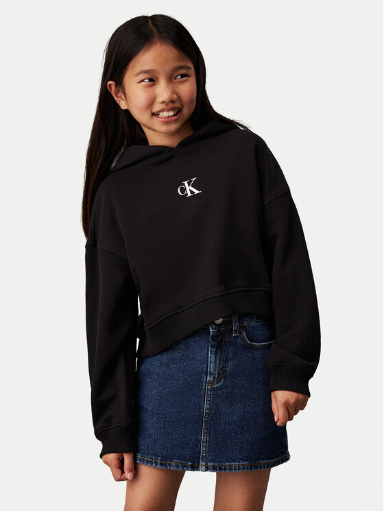 Calvin Klein Jeans Суитшърт IG0IG02755 M Черен Boxy Fit за Момичета цена
