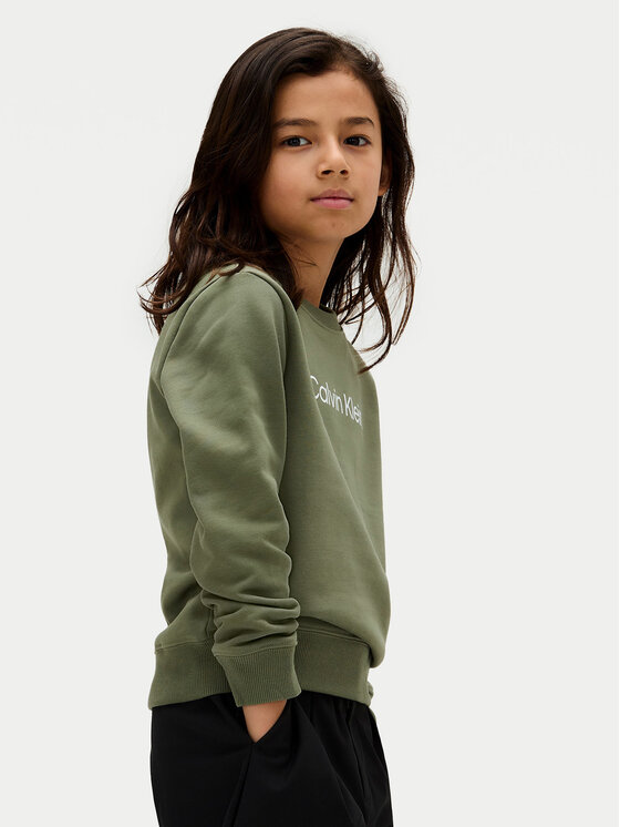 Calvin Klein Jeans Суитшърт Inst Logo IU0IU00680 D Зелен Regular Fit за Бебета цена