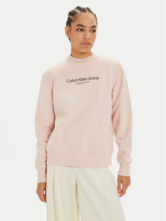 Calvin Klein Jeans Суитшърт Institutional J20J224913 Розов Regular Fit за Жени цена