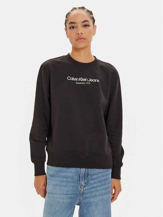 Calvin Klein Jeans Суитшърт Institutional J20J224913 Черен Regular Fit за Жени цена