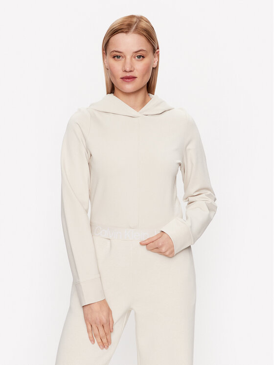 Calvin Klein Jeans Суитшърт J20J221413 Екрю Regular Fit за Жени цена