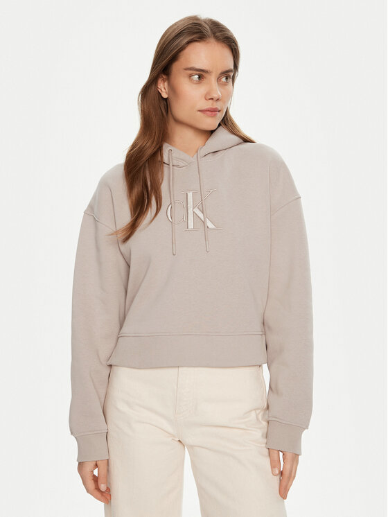 Calvin Klein Jeans Суитшърт J20J224718 Сив Relaxed Fit цвят на ниска цена