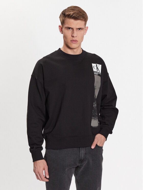 Calvin Klein Jeans Суитшърт J30J323416 Черен Regular Fit за Мъже цена