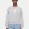 Calvin Klein Jeans Суитшърт Monologo LV047B234G Сив Relaxed Fit за Жени цена