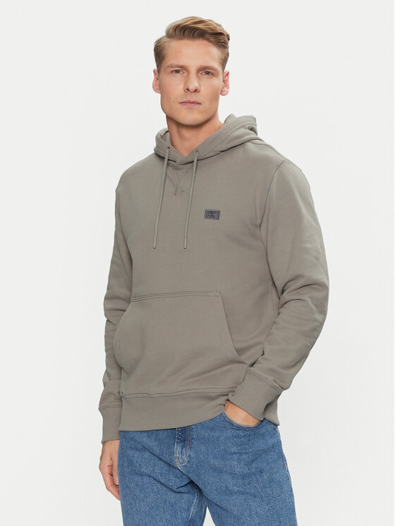 Calvin Klein Jeans Суитшърт Woven Label Hoodie J30J327113 Зелен Regular Fit за Мъже цена