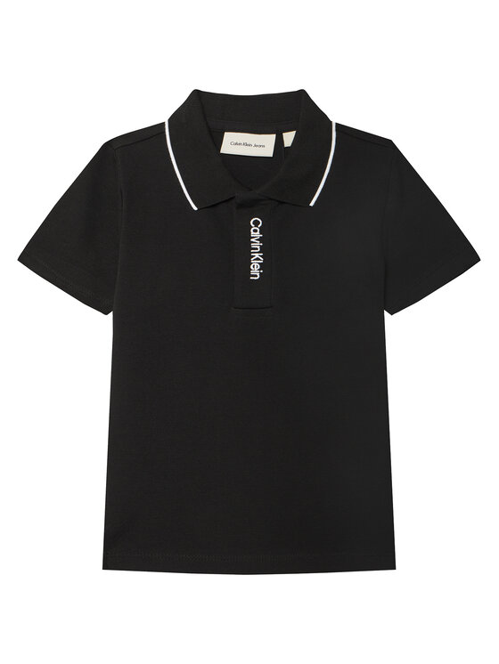 Calvin Klein Jeans Тениска с яка и копчета Embro Logo IB0IB02542 M Черен Regular Fit за Момчета цена