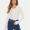Calvin Klein Jeans Тениска с яка и копчета J20J224457 Бял Slim Fit за Жени цена