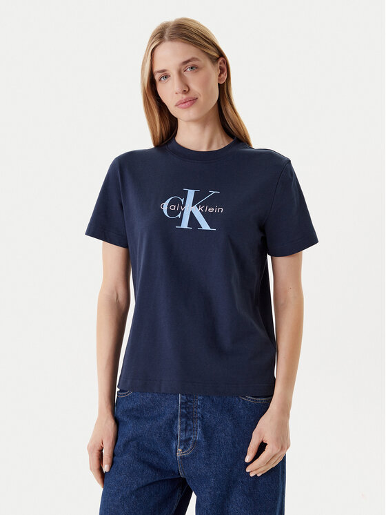 Calvin Klein Jeans Тишърт Hero Classic LV047B865G Тъмносин Regular Fit за Жени цена
