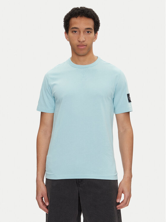 Calvin Klein Jeans Тишърт J30J323484 Светлосиньо Regular Fit за Мъже цена