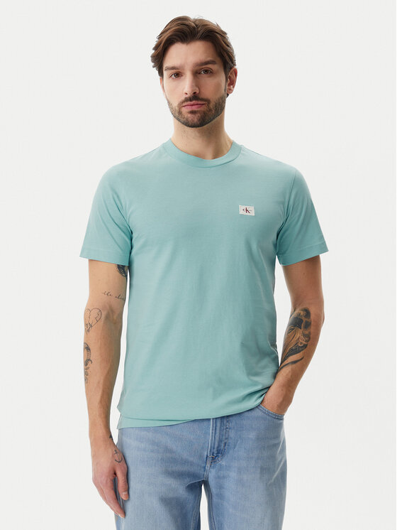 Calvin Klein Jeans Тишърт J30J327100 Светлосиньо Regular Fit за Мъже цена