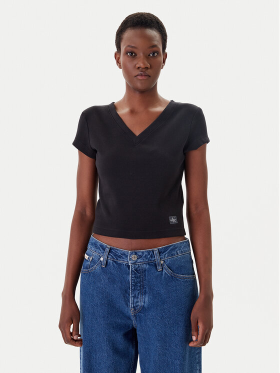 Calvin Klein Jeans Тишърт LV047C910G Черен Regular Fit за Жени цена
