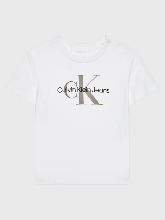 Calvin Klein Jeans Тишърт Monogram IN0IN00001 Бял Regular Fit за Бебета цена