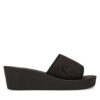Calvin Klein Jeans Чехли Beach Wedge Slide Canvas YW0YW01725 Черен цвят на ниска цена