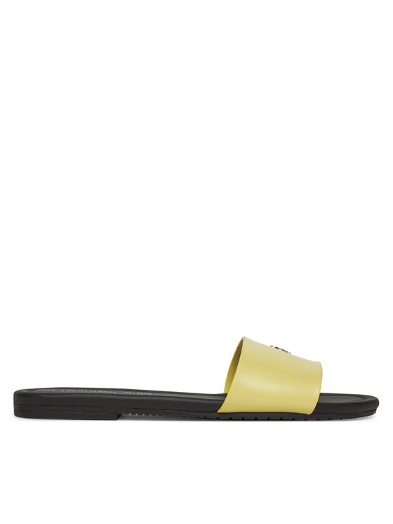 Calvin Klein Jeans Чехли Flat Sandal Slide Mg YW0YW01697 Жълт за Жени цена