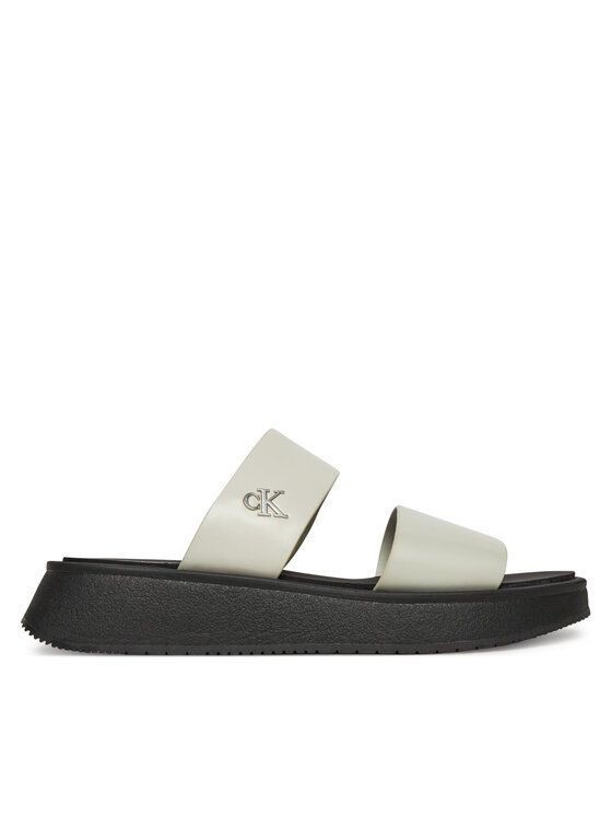Calvin Klein Jeans Чехли Sandal Slide Double Strap YW0YW01694 Бял за Жени цена
