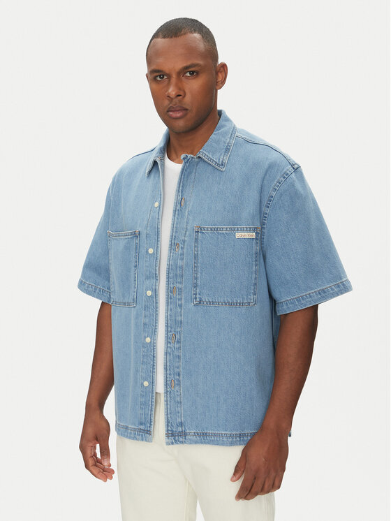 Calvin Klein Jeans дънкова риза Bowler J30J327512 Син Relaxed Fit за Мъже цена