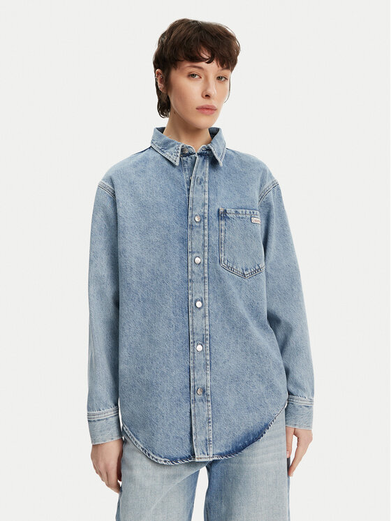 Calvin Klein Jeans дънкова риза J20J225516 Син Relaxed Fit за Жени цена