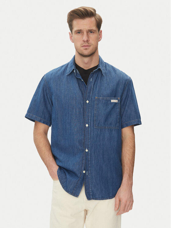Calvin Klein Jeans дънкова риза J30J327178 Син Regular Fit за Мъже цена