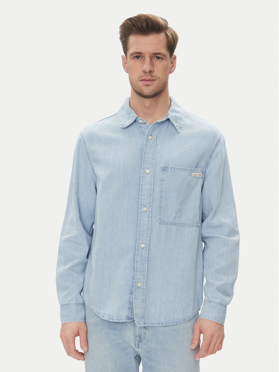 Calvin Klein Jeans дънкова риза J30J327508 Син Regular Fit за Мъже цена