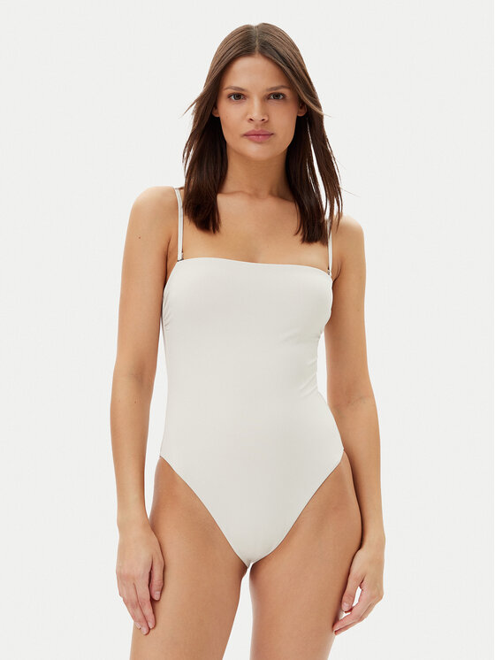Calvin Klein Swimwear Бански костюм KW0KW02709 Бежов за Жени цена