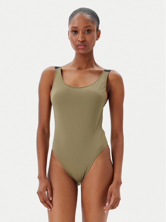 Calvin Klein Swimwear Бански костюм KW0KW02859 Зелен за Жени цена
