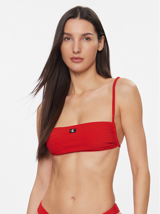 Calvin Klein Swimwear Горнище на бански KW0KW02467 Червен за Жени цена