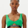 Calvin Klein Swimwear Горнище на бански KW0KW02745 Зелен за Жени цена
