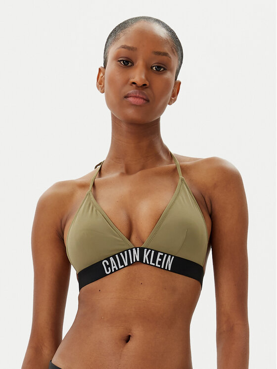 Calvin Klein Swimwear Горнище на бански KW0KW02854 Зелен за Жени цена