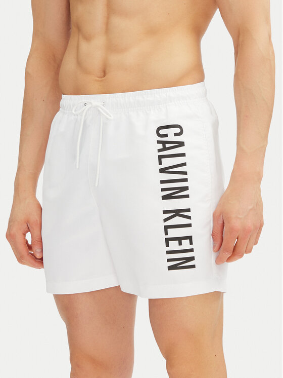 Calvin Klein Swimwear Плувни шорти KM0KM01092 Бял Regular Fit за Мъже цена