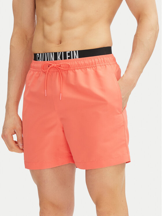 Calvin Klein Swimwear Плувни шорти KM0KM01093 Розов Regular Fit за Мъже цена