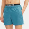 Calvin Klein Swimwear Плувни шорти KM0KM01093 Син Regular Fit цвят на ниска цена