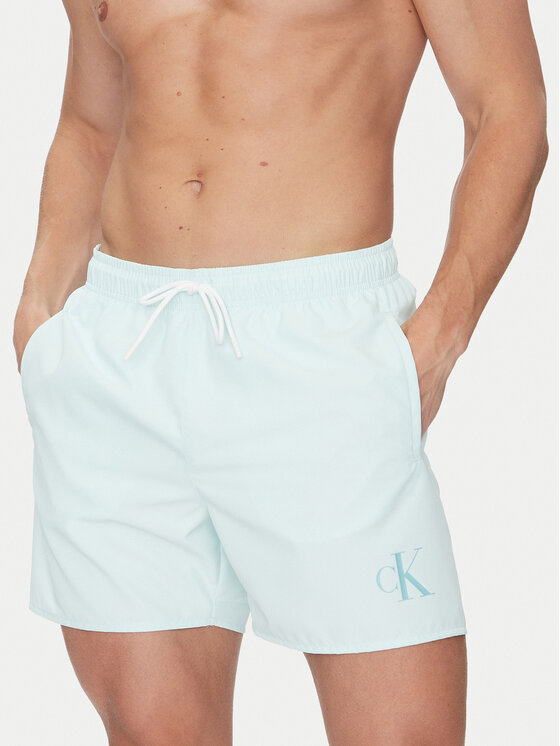 Calvin Klein Swimwear Плувни шорти KM0KM01101 Зелен Regular Fit за Мъже цена