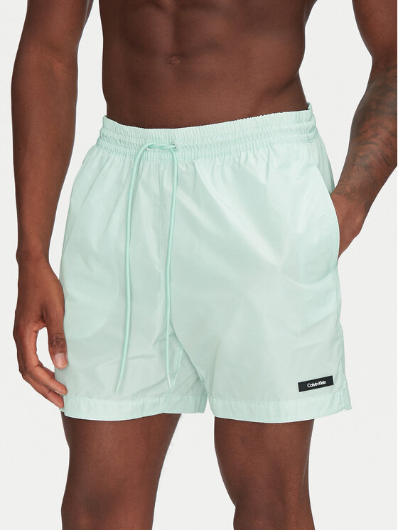 Calvin Klein Swimwear Плувни шорти KM0KM01111 Зелен Regular Fit за Мъже цена