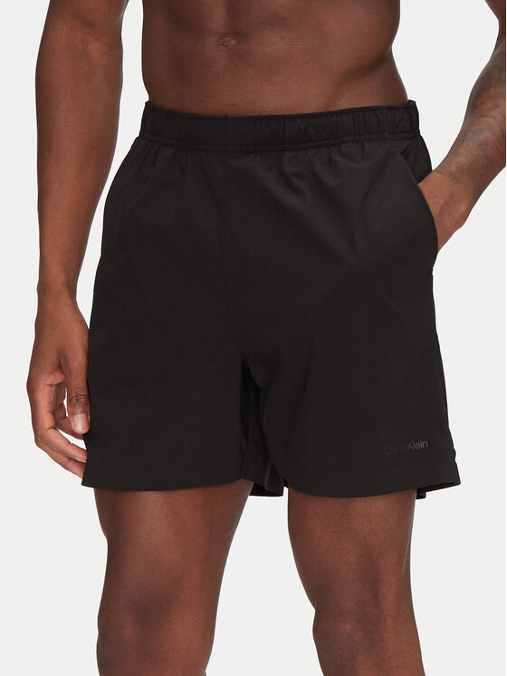 Calvin Klein Swimwear Плувни шорти KM0KM01118 Черен Regular Fit за Мъже цена