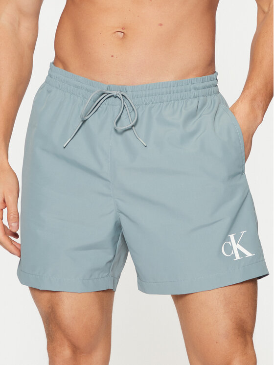 Calvin Klein Swimwear Плувни шорти KM0KM01161 Светлосиньо Regular Fit за Мъже цена