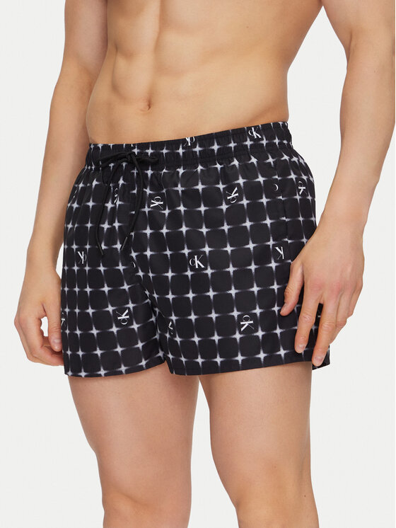Calvin Klein Swimwear Плувни шорти KM0KM01172 Черен Regular Fit за Мъже цена