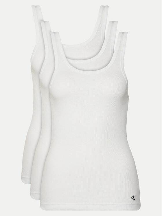 Calvin Klein Underwear Комплект 3 блузи без ръкави LV00QS7493 Бял Regular Fit за Жени цена