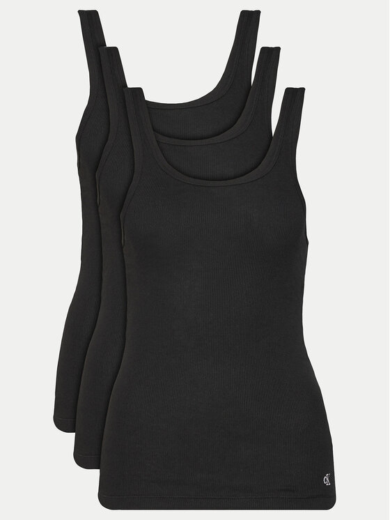 Calvin Klein Underwear Комплект 3 блузи без ръкави LV00QS7493 Черен Regular Fit за Жени цена
