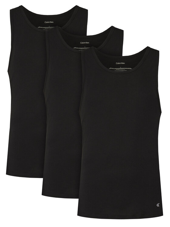 Calvin Klein Underwear Комплект от 3 броя топове Tank 3Pk LV00NB4184 Черен Slim Fit за Мъже цена