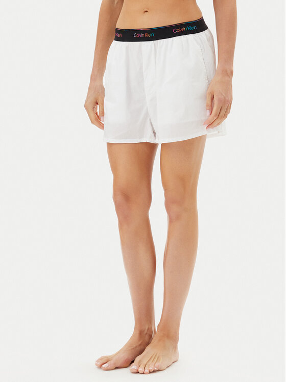 Calvin Klein Underwear Пижамени шорти LV00QS7471 Бял Relaxed Fit за Жени цена