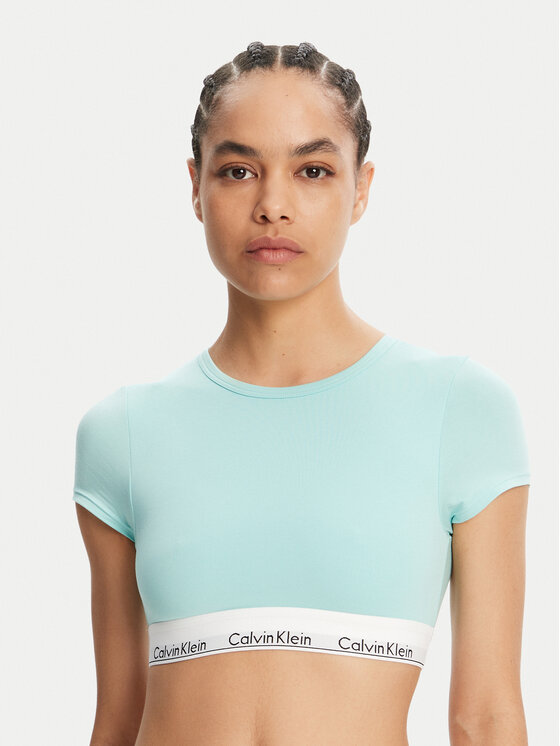 Calvin Klein Underwear Тишърт LV00QF7213 Зелен Slim Fit за Жени цена