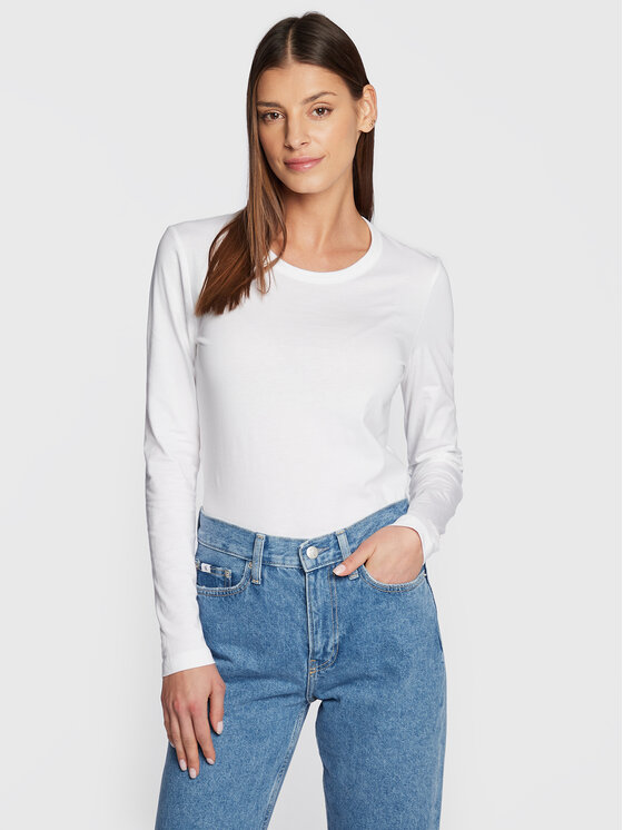 Calvin Klein Блуза Smooth K20K205337 Бял Regular Fit за Жени цена
